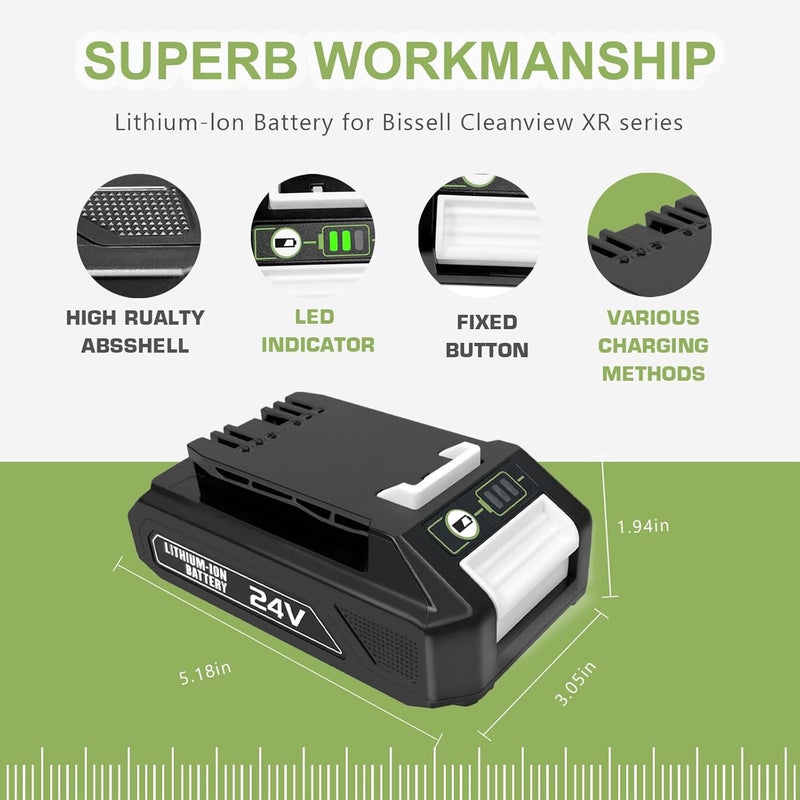 GOXX 3.0Ah 24V Replacement Battery for Bissell Vacuum, Compatible with Cleanview XR and Cleanview XR Pet Vacuums,for Item Model Number 3789U 3797V - Image 4